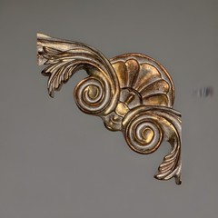 VTG Classic Shell Gold Wall Hanging Decor Hollywood Regency Rococo 14”L X 3” T