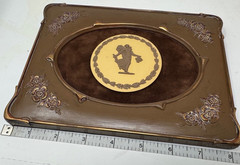 WEDGWOOD Cane Yellow & Brown Jasperware Dancing Hours Medallion Plaque, Framed