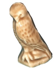 Red Rose Tea WADE Whimsies Porcelain Figurine Brown Hawk Fun