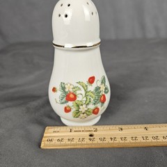 Vintage Avon Strawberry Porcelain Sugar Shaker – 22K Gold Trim , Made In Brazil