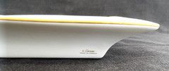 Cartier Porcelain Square Embossed Window Panther Large Tray France Authentic 9.5