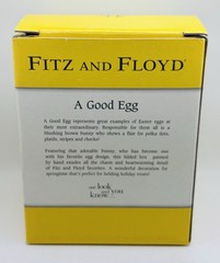 Fitz & Floyd “A Good Egg” Bobblehead/Nodder Easter Bunny Lidded Box -Plaid~New