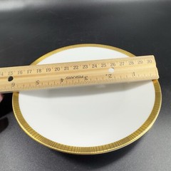 Rosenthal Germany 3680 White Gold Band Black Lines Round Plate Dish 6 Inch Set 6