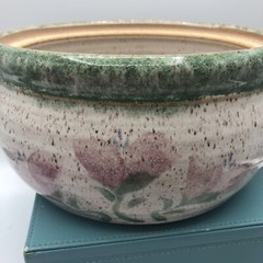 Original Parsley Stoneware Pottery Magnolia￼Covered Baking Dish