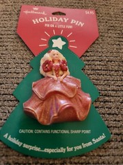1995 Vintage Hallmark Barbie Holiday Pin With Original Packaging