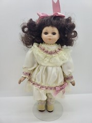 Paradise Galleries, Classic Treasure Porcelain Jointed Doll & Petite Porcelain