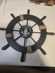 Handcrafted Nautical Ship Wheel & Anchor Decor – Perfect Beach-Themed Gift