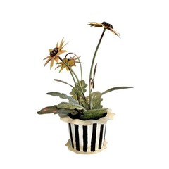 Vintage Italian Tole Sunflower Flower / Floral Arrangement Toleware Plant
