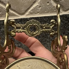 Vintage Ornate Japan Brass Tea Cup, Spoon & Saucer Holder Easel Display Stand