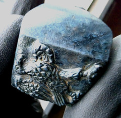 300 BC Authentic Ancient Roman hololith Ring Engraved Gemstone Depict Eagle