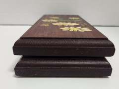 Set of 2 70s VTG Hand Painted Signed Floral Wood Plaques Cottagecore Boho MCM