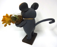 Rugged Chic Mouse with Yellow Flower Michael McCarty Design Made in USA NEW