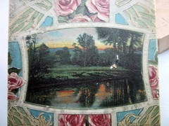 1910’s art nouveau Twilight Reflections embossed stationary box