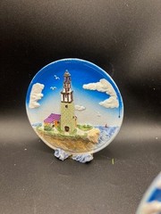 Set of 3 Lighthouse 3D Relief Sculpture Figurine Desktop Decor Lot of 3