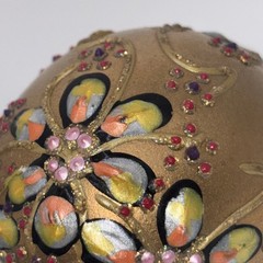 SIGNED Nannette Fenn “Eggs”traordinaire Designs Floral Faberge Inspired Egg USA