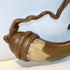 Vintage Sexton Powder Horn Metal Wall Art Americana Decor MCM
