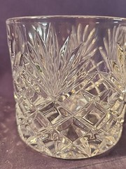 Bohemia 24% Lead Crystal Biscuit/Candy Jar W/Diamond & Fan Design