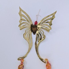 Vintage Homco Brass & Wood Butterfly Wall Art Decor MCM Home Decor