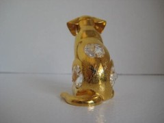 KG & Co. Gold Plated Yellow Lab Dog Swarvoski Crystals 3 in.