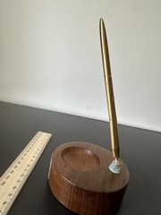 Ink Stand made from Teak of HMY Britannia Royal Yacht Original Antique Desk 1987