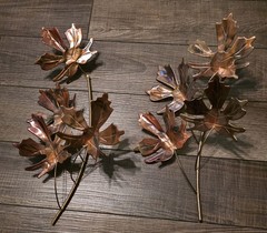 2 to 1 Convertible Vtg MCM Maple Leaf Wall Art Sculpture Metal Copper