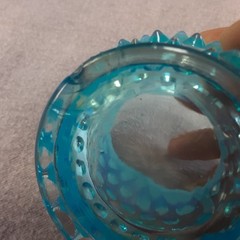 Fenton Hobnail Opalescent Cream Sugar + Akro Agate Blue Milkglass Vtg Lot Of 3