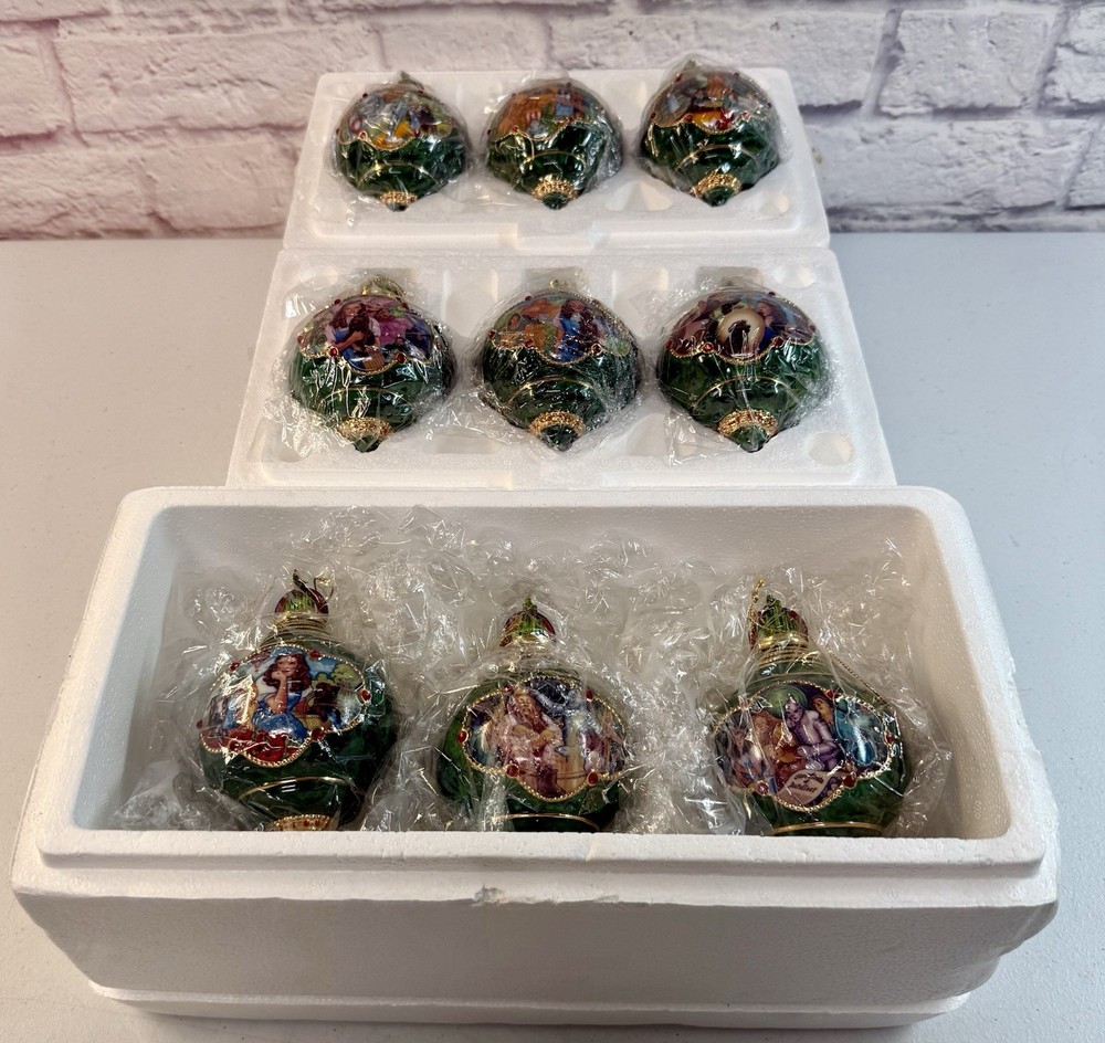 Wizard of Oz Ornaments Lot Of 9 Bradford Editions Heirloom 2000 COA *BRAND NEW*
