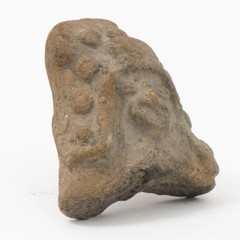 Authentic Pre-Columbian Stone Artifact Deity Head Figural Artifact 2-3/4″ Wide