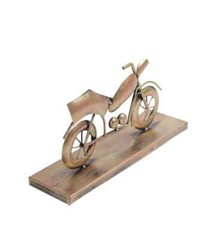 Collectibles Figurines Motorcycle Table Decor Art Golden Antique Metal Statue