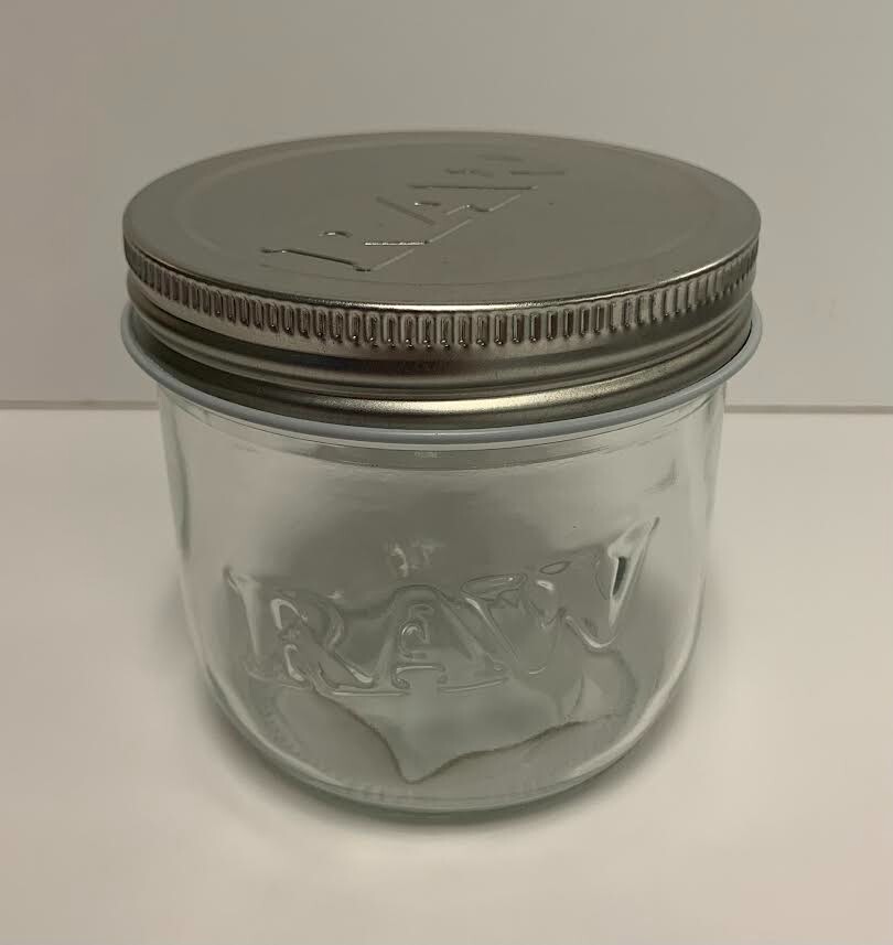 RAW BRAND 10oz GLASS MASON JAR