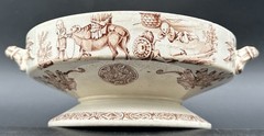 Antique 1878 Aesthetic Transferware Footed Bowl Ridgway Sparks & Ridgway Yeddo