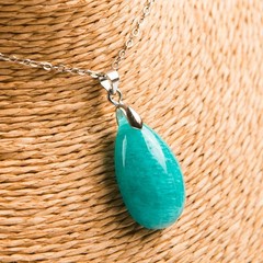 Natural Beautiful ice Amazonite Quartz Crystal Beads Pendant