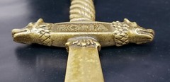 Antique Heavy Roma S.P.Q.R. Brass Knife Letter Opener, Romulus Remus wolf theme