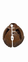 Vintage Brazil Nut Pod Folk Art Shaker Rattle Ornament 1940