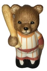 Vintage 😊 HomCo HOME INTERIORS Bear Figurine Baseball Fun