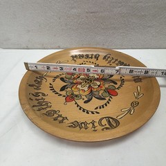 Vintage Norwegian Wooden folk Art Hand Painted Prayer Plate.