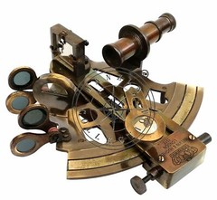 Antique Brass Working Marine Sextant Collectible Vintage Nautical Ship Astrolabe