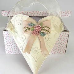 Wall Pocket Floral Heart Heather Sykes CatNip 1990s Pastel Cottage Decor Boxed