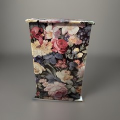 Vintage 1990s Floral Decoupage Covered 3 Drawer Jewelry Trinket Box