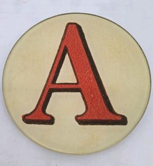 John Derain Red Letter “A” Signed 5.25 Plate Decopage Hand Blown Glass New York