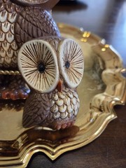 vintage 1970s Home Interior “Homco” owl wall plaques