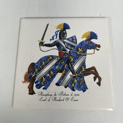 Vintage Ceramic Tiles H & R Johnson England British Knights Edward Plantagenet