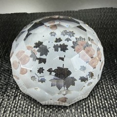 Vintage Tipperary Clear Crystal Leaf Eire Paperweight Faceted Etched Ireland VTG