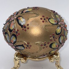 SIGNED Nannette Fenn “Eggs”traordinaire Designs Floral Faberge Inspired Egg USA
