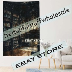 Gothic Library Wall Hanging Tapestry Study Aesthetic 39X59 in