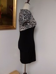 Dress Junior Size M Medium Black White Pattern Top Bow Front Mixxology