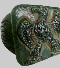 300 BC Authentic Ancient Roman hololith Ring Engraved Gemstone Depict Eagle