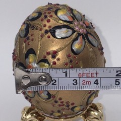 SIGNED Nannette Fenn “Eggs”traordinaire Designs Floral Faberge Inspired Egg USA