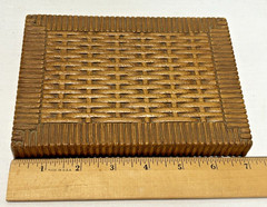 Vintage HOMCO Home Interiors Syroco Faux Wicker & Scroll Mirror Wall & 2 Shelves