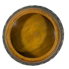 VTG Willi Huggler Brienz Brown Inlaid Leaf Wood Bowl Folk Art Switzerland